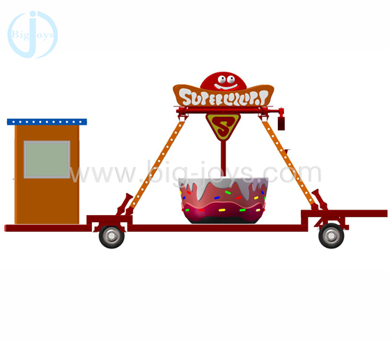 Movable playground with trailer